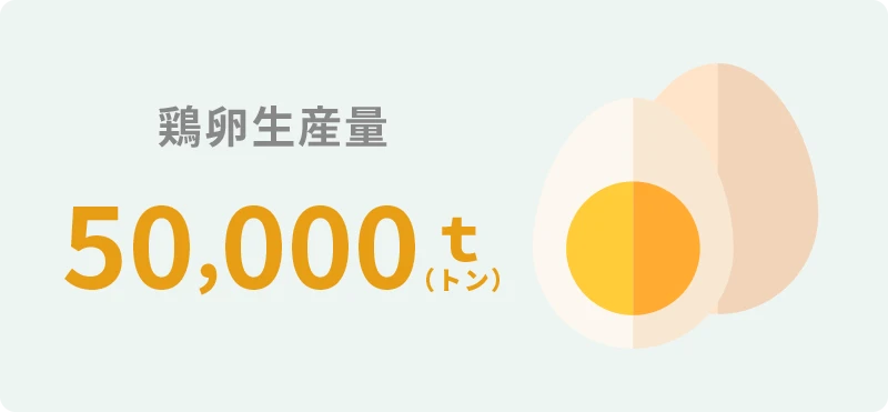 鶏卵生産量：約50,000ｔ